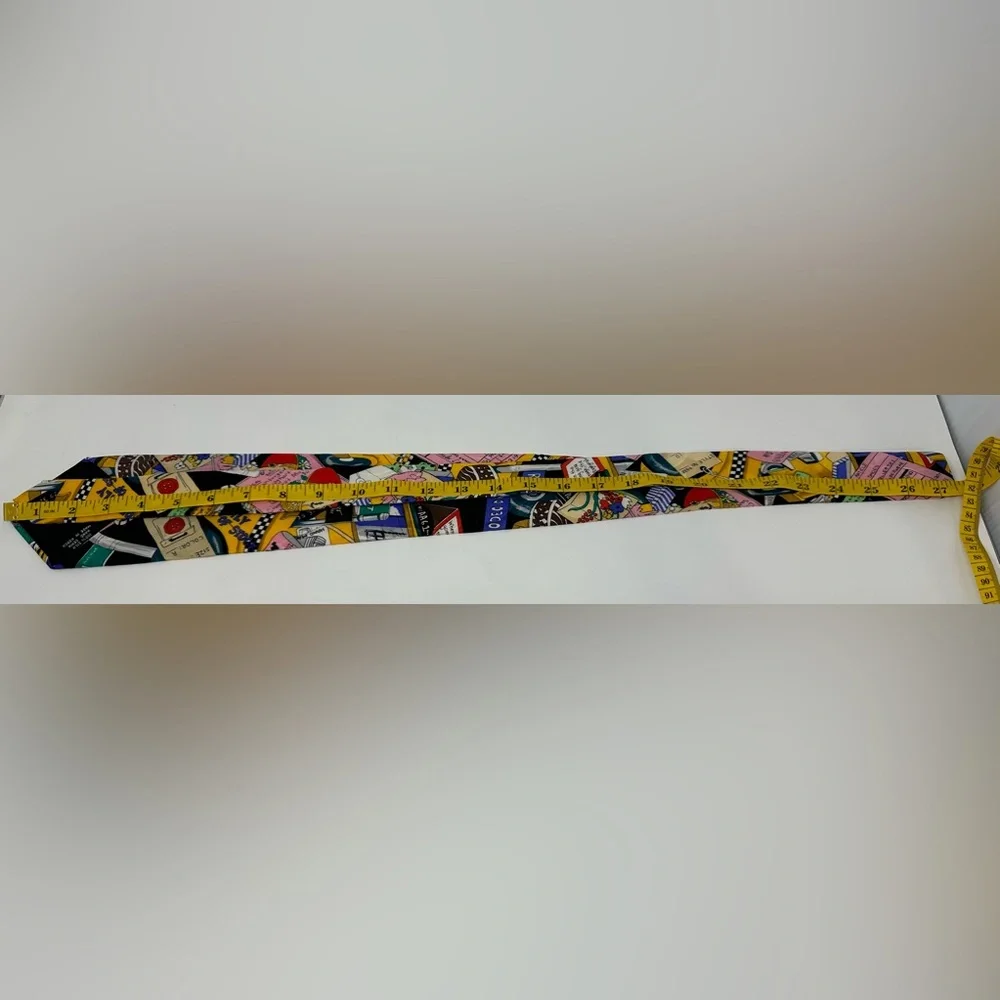 Vintage 1991 Nicole Miller Men‎ Silk Neck Tie Shop Til You Drop Necktie 55x3.5